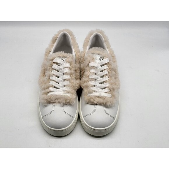 Stuart Weitzman Daryl Cozy Shearling Sneakers Women's 5.5B‎ White Leather NWOB - Picture 2 of 9
